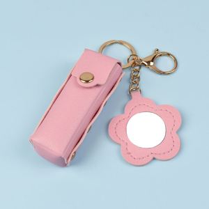 Hot Selling <b>Makeup</b> Lip Gloss <b>Holder</b> Key Chain Cute Mini PU Leather Lip Balm <b>Holder</b> Keychain Bag - Product Image 4