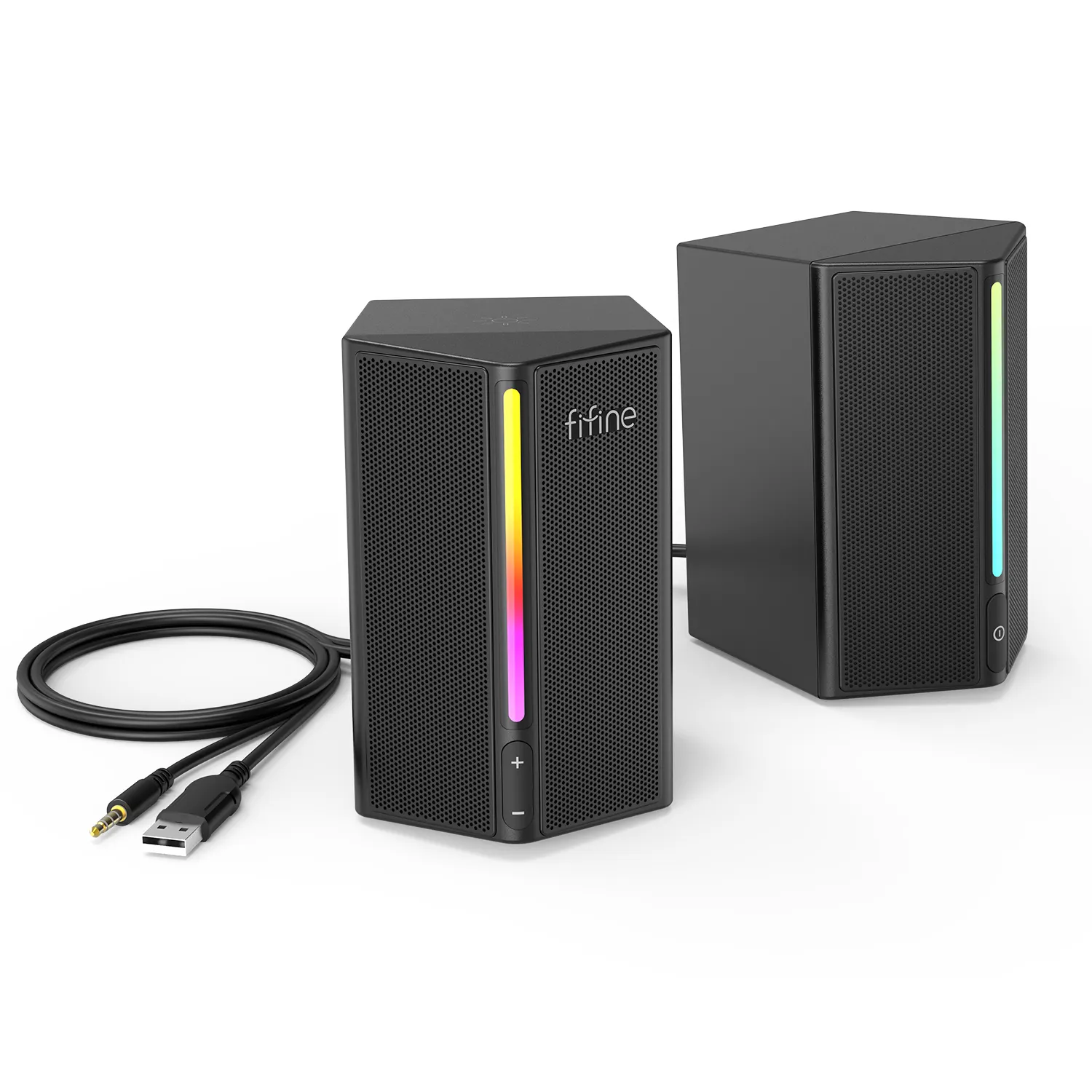 Fifine amplipame RGB luce portatile speaker2.0WiredABSDesktop Mini altoparlante per gioco 3.5mmusbstereo
