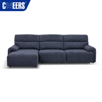 MANWAH CHEERS Blaues Stoff-Elektro-Schlafsofa mit Ausziehfunktion für das Wohnzimmer