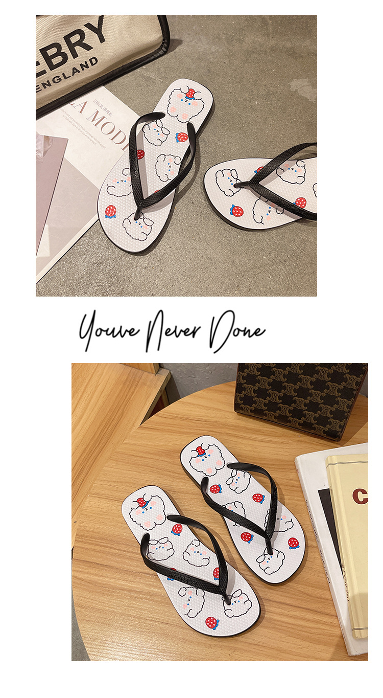 Fashion Printing Women Filp Flops Slippers Custom Design PVC Filop-flops Ladies Wholesale