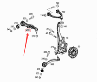 Bras de suspension inférieur avant gauche en alliage d'aluminium argenté de haute qualité avec garantie de 12 mois pour Mercedes-Benz W205 W213