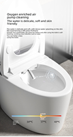 WC intelligent économique monobloc avec chasse automatique, siège allongé chauffant, capteur de pied, compatible S-Trap/P-Trap