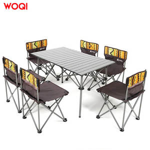 Silla Plegable Woqi para Exteriores, Portátil, de Aluminio y Acero, Color Café, con Tela Oxford 600D y Cubierta Antideslizante para los Patas - Product Image 2