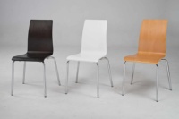 Chaises de salle à manger modernes en bois empilables K/D avec 3 lignes de design pour la maison, la salle à manger et la cuisine