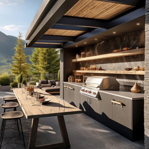 Mobili da <span class=keywords><strong>Cucina</strong></span> Modulari di Lusso in Acciaio Inox con Lavello, Design Moderno, <span class=keywords><strong>Dimensioni</strong></span> Personalizzabili, Finitura Laccata Lucida - Product Image 4