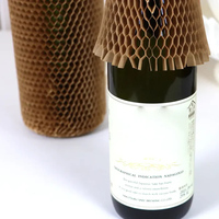 Manchons de protection en papier alvéolé extensibles, enveloppes en papier kraft pour bouteilles, amortissement antichoc en maille pour emballage de vin et cosmétiques