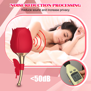 Mainan seks masturbasi wanita kedap air silikon pengisi daya USB Stimulator klitoris kupu-kupu <span class=keywords><strong>Vibrator</strong></span> penghisap berbentuk mawar untuk wanita - Product Image 2