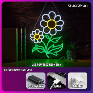 Daisy Flower Neon <b>Sign</b> LED dimmable USB powered ambient light store window decoration light street indicator light Customized 5V - Product Image 3