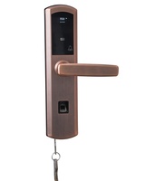 Système de serrure de porte en bois intelligent numérique antivol en alliage de zinc, accès par empreinte digitale, mot de passe, carte-clé et application, directement de l'usine