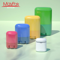 Vente en gros 15ml 35ml 50ml 75ml 75g Vide En Plastique Petit Mini Rechargeable Twist Up Ovale Déodorant Bâton Conteneur