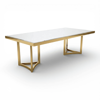 Table d'appoint de luxe en verre et acier inoxydable pour décoration de mariage et événements