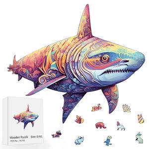 Hamaileon <span class=keywords><strong>3D</strong></span> <span class=keywords><strong>Puzzle</strong></span> Forme Irrégulière Cadeau En Bois DIY <span class=keywords><strong>Puzzle</strong></span> Jeu <span class=keywords><strong>Requin</strong></span> Jigsaw <span class=keywords><strong>Puzzle</strong></span> pour Enfants Adultes - Product Image 4