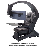 IW-320 Zero Gravity Recline Workstation Chair GIMI Gaming COCKPIT , Works Triple FIVE MonitorS Tilting Rig Imperator VR IW320