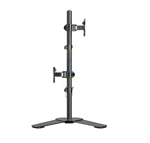 Support de moniteur vertical double Zeno avec pince de fixation pour bureau, support de moniteur d'ordinateur, montage sur poteau VESA DW120-T - Product Image 1
