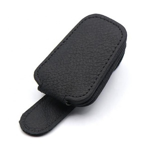 Suporte de óculos de couro para carro, suporte universal para óculos de sol para viseira de carro, prendedor para cartão e bilhete - Product Image 3
