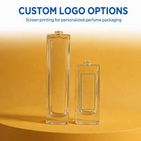 Grand carré de luxe personnalisé de haute qualité 100ml 200ml transparent 18mm col à sertir bouteille en verre vide contenants de parfum