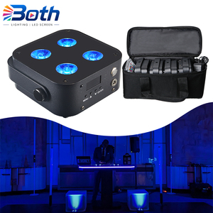 4pcs with bag IR4 Portable <b>LED</b> Uplight 4X12W RGBWA UV 6IN1 Battery Powered DMX Par <b>Light</b> for Wedding Events - Product Image 1