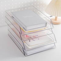 Porte-documents en PET transparent Organiseur de bureau Porte-documents de format lettre pour documents de bureau