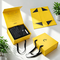 Boîtes cadeaux en papier pliables noires avec fermeture magnétique, emballage en carton recyclé avec logo personnalisé fait à la main, pour chaussures et vêtements