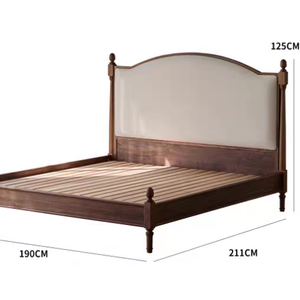 <span class=keywords><strong>Lit</strong></span> <span class=keywords><strong>mural</strong></span> en bois de chêne massif de style rétro américain, minimaliste nordique, avec rembourrage doux, <span class=keywords><strong>lit</strong></span> de princesse G - Product Image 6