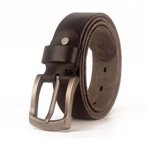 <span class=keywords><strong>Cintura</strong></span> da Uomo in Pelle Bovina di Prima Qualità, 38mm, Stile Vintage Lavato, Fatta a Mano, Classica per Jeans - Product Image 1