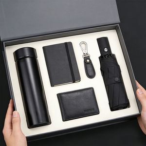 Promotion Customizable Logo Modern PU Leather <b>Notebook</b> Metal <b>Pen</b> USB Drive Portable Power Bank Thermos Business Gift <b>Set</b> - Product Image 3