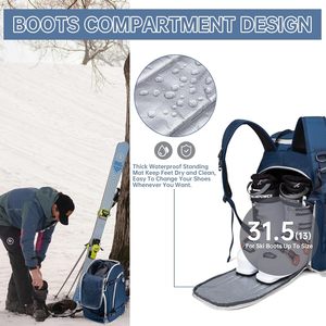 Bolsa impermeable para botas de Snowboard de gran capacidad de 50l para esquiar y snowboard, mochila para equipaje de viaje - Product Image 6