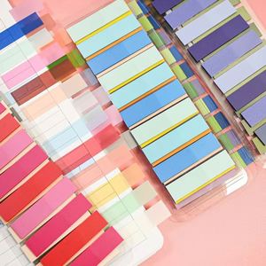 8pcs Multi-color Gradient Self-adhesive <b>Label</b> Sticker Transparent Memo Pads 200 Sheets/Sheet for Office/Study Use Document - Product Image 3