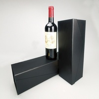 Boîte à vin pliable à quatre coins en stock usine, emballage cadeau créatif pour vin rouge, boîte à boisson monobloc moulée