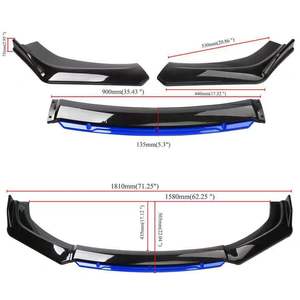 Bốn Phần Phổ Xe Khuếch Tán Phía Trước Lip Phía Trước Bumper Spoiler Cơ Thể Tự Động Kit Màu Đen Phía Trước Spade Màu Đỏ/Màu Xanh/Trắng/Vàng Lưỡi - Product Image 3