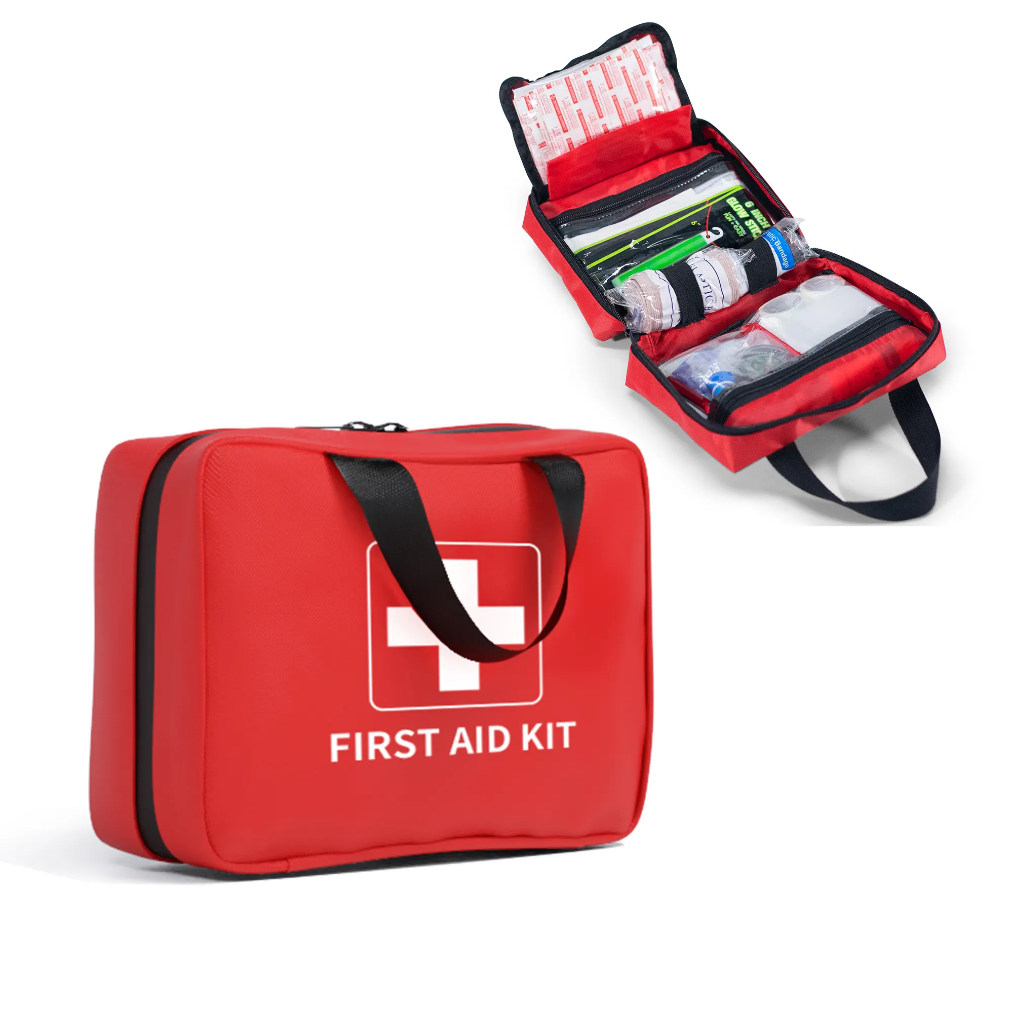 Custom printed full travel waterproof sports camping medical first aid emergency kit box with logo supplies portable bag set