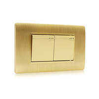 Prise d'interrupteur mural électrique de couleur dorée 10A-16A 2 gangs 1 Way 3 Way 110V-250V interrupteur de lumière Standard US