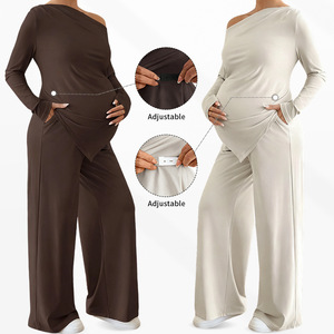 Ropa de Maternidad, <span class=keywords><strong>Camiseta</strong></span> de <span class=keywords><strong>Lactancia</strong></span> de Manga Larga para Invierno, Cuello Alto, Cálida, Básica, con Buena Elasticidad - Product Image 1