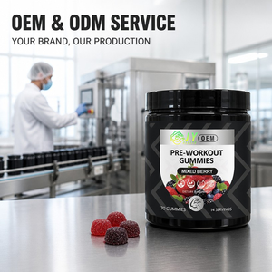 Gomitas Pre-Entrenamiento con Cafeína, Taurina, Beta <span class=keywords><strong>Alanina</strong></span>, L-Citrulina, Energía, Sin <span class=keywords><strong>Creatina</strong></span>, Veganas, Sin OMG, Fabricación Personalizada OEM/ODM - Product Image 2