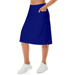 Rok Golf Tenis Wanita Grosir Ukuran Besar Dengan Saku Samping Pinggang Tinggi Kasual Sederhana OEM Rok Panjang Wanita - Product Image 5