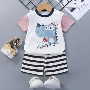Pyjamas d'été pour enfants imprimés Cartoon Baby Boys Sleepwear Sets Short Sleeve Girls Children Clothes 2 pieces set