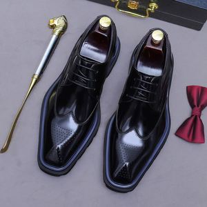 Zapatos de Cuero Genuino para Hombre, de Alta Calidad, en Oferta, Moda Masculina, Casuales de Negocios, Cuadrados, Antideslizantes, Transpirables, Ligeros, con Suela Gruesa - Product Image 5