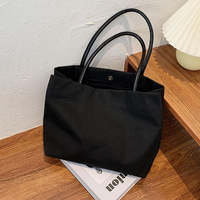 Sac à provisions en toile de taille ajustable-Gousset extensible et poignées en cuir pour épicerie/centre commercial Hauls