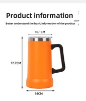 Vente en gros d'usine, logo personnalisé disponible, toutes les couleurs, poignée, utilisation au bureau ou à la maison, tasse à bière en acier inoxydable 304, grande capacité, épaissie