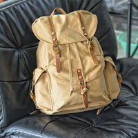 Sac à dos de grande capacité en toile vintage pour collégiens sac de voyage décontracté pour le camping et la randonnée B0133