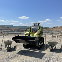 Pengiriman Gratis Mini Skid Steer Loader Multifungsi Mini Loader Skid Steer Hidrolik Penuh Dengan Lampiran
