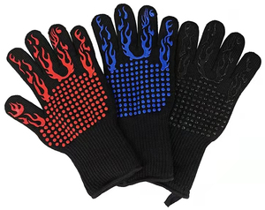Shuoya rẻ hơn chống cháy Găng tay chịu nhiệt nướng Lò nướng găng tay nướng Silicone nhiệt độ cao chống cháy BBQ găng tay - Product Image 6