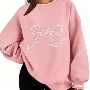 Sweat-shirt pour femme à col rond, coupe ample, imprimé, style universitaire d'hiver, design personnalisé - Product Image 3