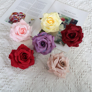 Cabeza de Rosa Artificial con Diamantes para Decoración de Bodas, Arreglo Floral para Guías de Caminos, Rosa Montaña Nevada - Product Image 2