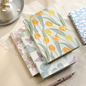 Bán buôn A6 <span class=keywords><strong>A5</strong></span> dễ thương in vải vải bìa cứng máy tính xách tay Nhật ký Tạp Chí với tulip và Gardenia hoa cho món quà - Product Image 5