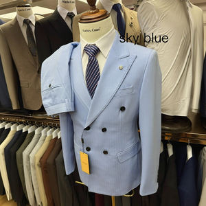 Costume d'Affaires Haut de Gamme 2 Pièces pour Homme, Coupe Cintrée, Veste Droite, <span class=keywords><strong>Ensemble</strong></span> Veste et Pantalon de Bureau Formel pour Professionnels - Product Image 5