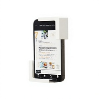 Rak Resep Elektronik Magnetik Khusus Kulkas, Tempat Tablet & Ponsel, Plastik, Satu Tingkat, Model Gaya Jepang, Pemasangan di Dinding
