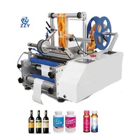 Machine d'étiquetage semi-automatique pour bouteilles rondes, pour produits chimiques quotidiens, cosmétiques, bouteilles en verre et en plastique, équipement d'étiquetage auto-adhésif