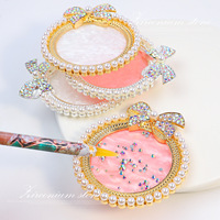 Vente en gros de palette d'anneau de peinture d'art d'ongle plaque de maquillage palette de mélange de couleur de vernis à ongles boîte d'outils de résine faite en cristal acrylique