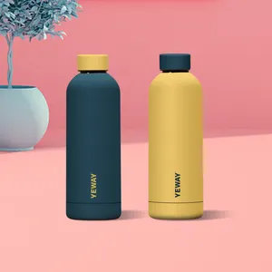 Termo Flasche portátil de acero inoxidable, botellas de agua de boca pequeña, logotipo personalizado, 500ml, diseño fabricado
